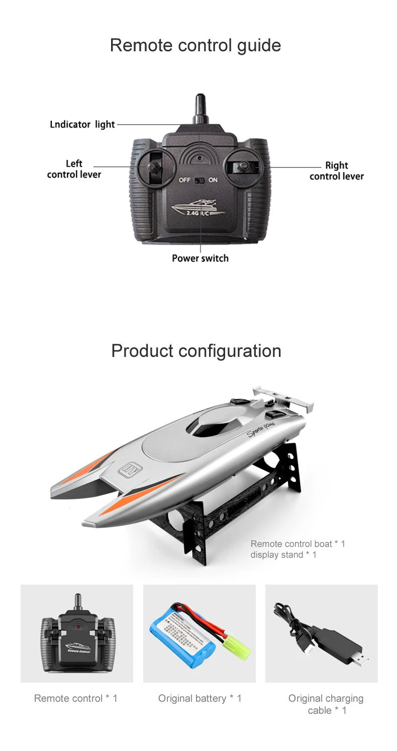 2.4G RC High Speed Racing Boat Waterproof Double Motor Remote Control Professional Speedboat 805 Gifts Toys for boys