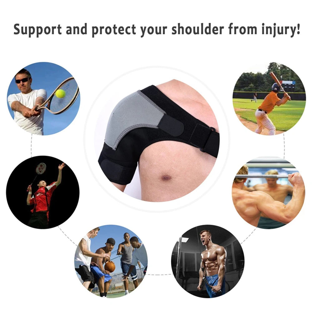 Adjustable Shoulder Support Brace pad Belt Band Strap Wrap Sport Recovery Neoprene Shoulder Compression Sleeves Back Brace Guard