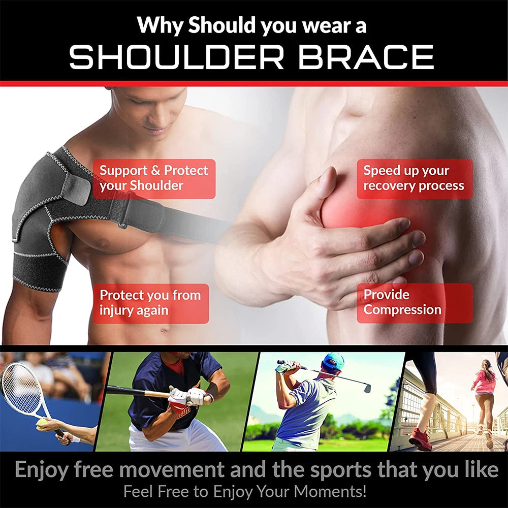 Adjustable Shoulder Support Brace pad Belt Band Strap Wrap Sport Recovery Neoprene Shoulder Compression Sleeves Back Brace Guard