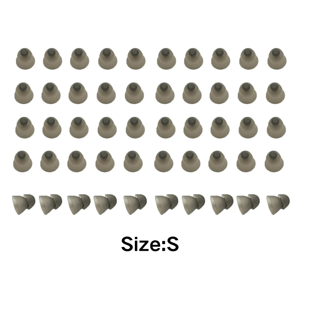 50Pcs Hearing Aid Replacement Domes Double Soft Silicone Earplug Hearing Aid Domes Hearing Amplifier Accessories S/M/L Ear Care