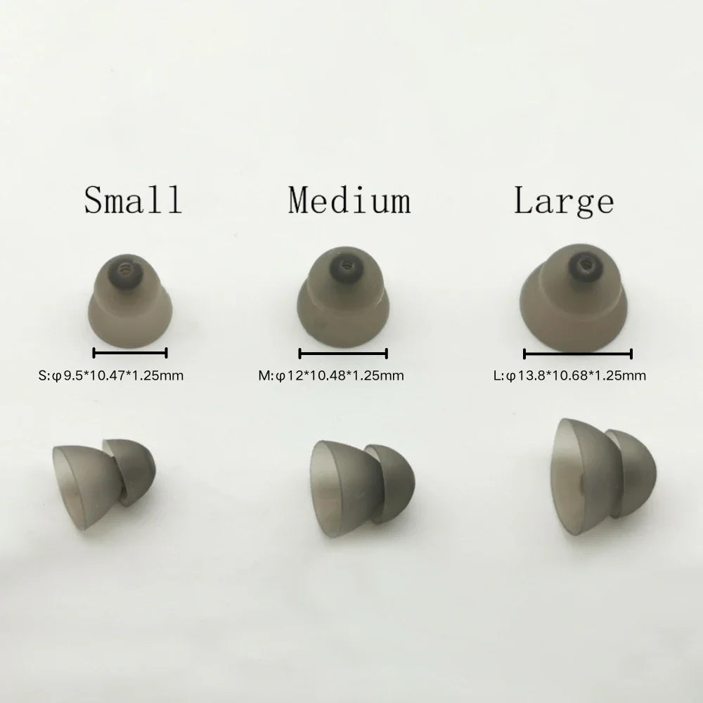 50Pcs Hearing Aid Replacement Domes Double Soft Silicone Earplug Hearing Aid Domes Hearing Amplifier Accessories S/M/L Ear Care