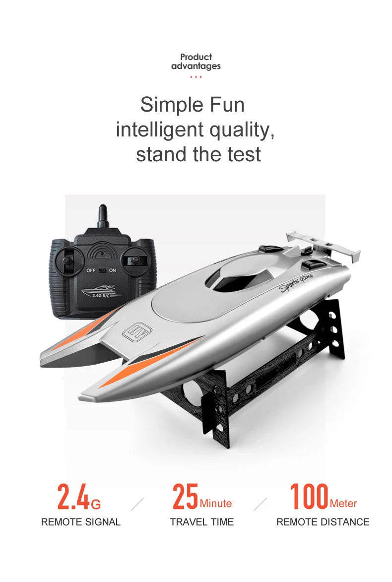 2.4G RC High Speed Racing Boat Waterproof Double Motor Remote Control Professional Speedboat 805 Gifts Toys for boys
