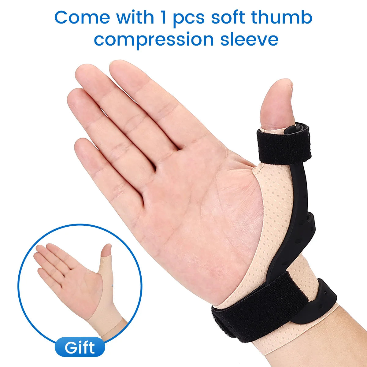 VELPEAU Waterproof Thumb Brace for Arthritis Pain and Support, Semi-rigid Silicone Thumb Splint for De Quervains Tenosynovitis