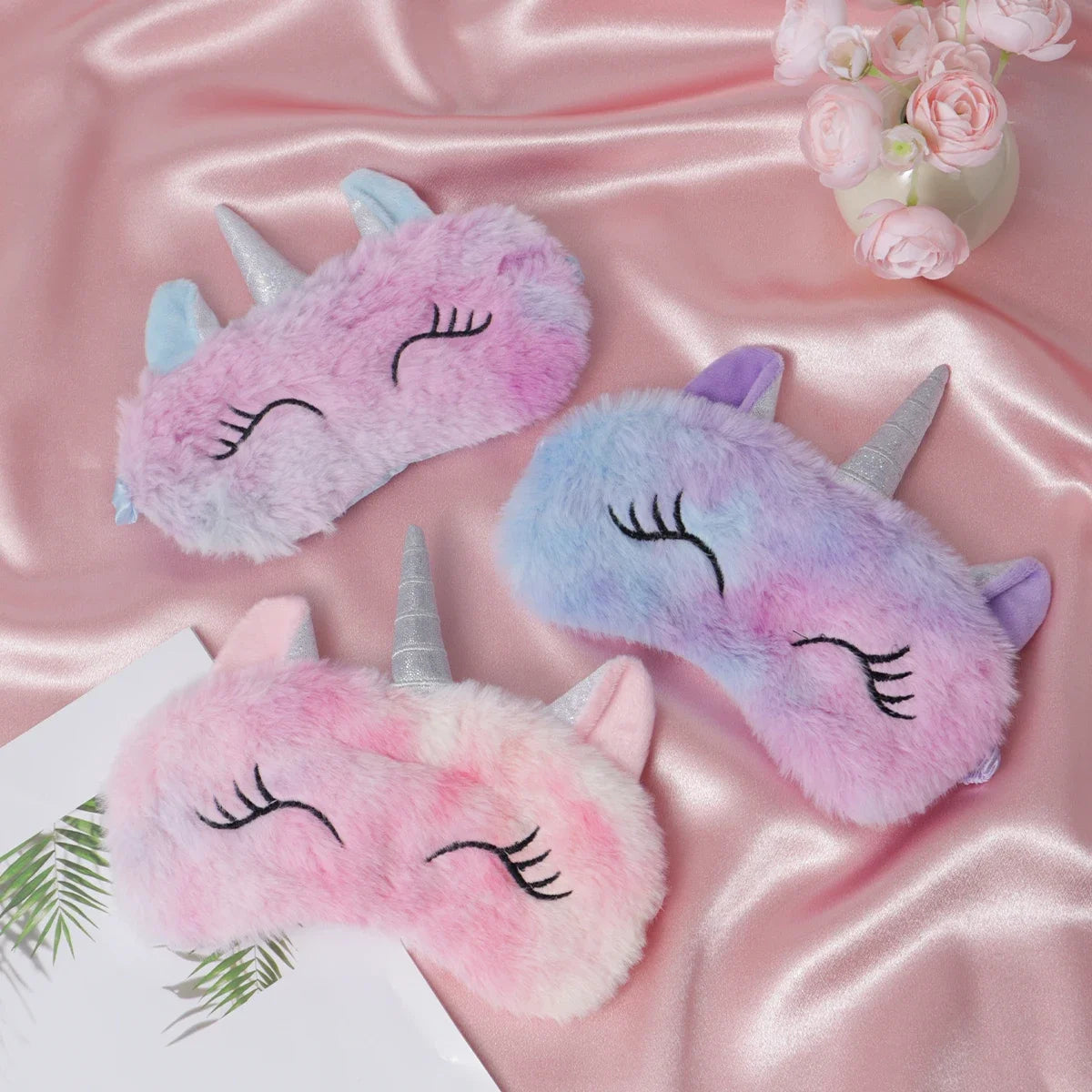 1/3/5pcs-Cartoon Unicorn Party Anime Sleeping Mask Kids Gift Cute Blindfolds Travel Sleep Eye Band Shade Rest Eyepatch