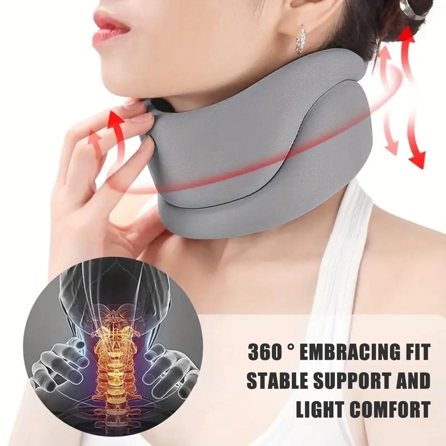 360 Degree Cervical Collar Neck Brace Wraps Stabilizes Vertebrae Collar for After Injury Neck Collar Sleeping Relief Neck Pa