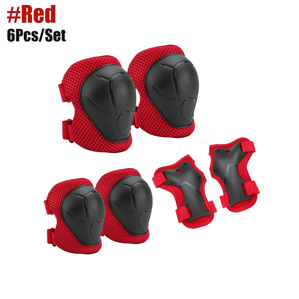 6pcs Protective Gears Set for Kids Children Knee Pad Elbow Pads Wrist Guards Child Safety Protector Kit for Cycling Bike Skating
