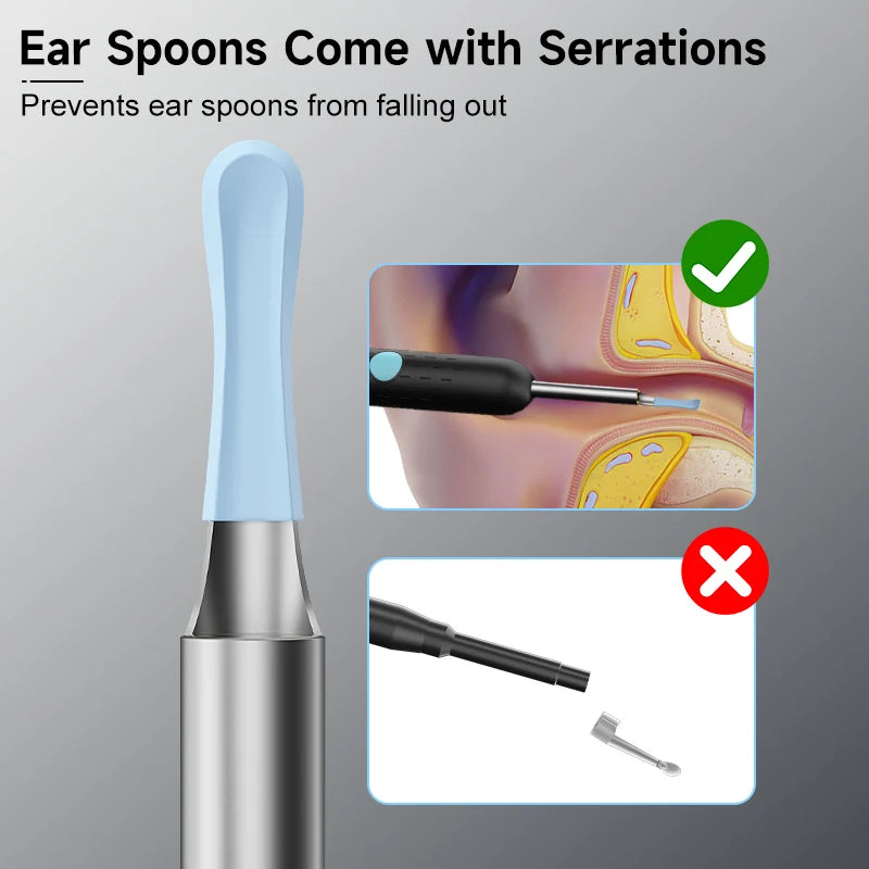WIFI Visual Ear Sticks HD1080P 4.2MM Mini Camera Ear Pick Ear Spoon Ear Cleaner Wireless Endoscope Health Care Ear Wax Cleaning