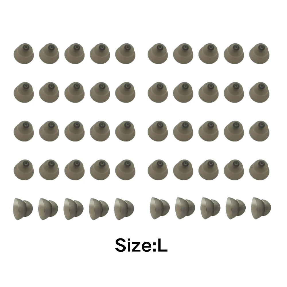 50Pcs Hearing Aid Replacement Domes Double Soft Silicone Earplug Hearing Aid Domes Hearing Amplifier Accessories S/M/L Ear Care