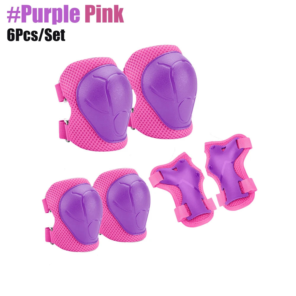6pcs Protective Gears Set for Kids Children Knee Pad Elbow Pads Wrist Guards Child Safety Protector Kit for Cycling Bike Skating