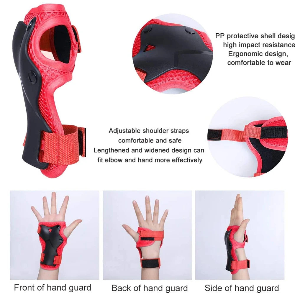 6pcs Protective Gears Set for Kids Children Knee Pad Elbow Pads Wrist Guards Child Safety Protector Kit for Cycling Bike Skating