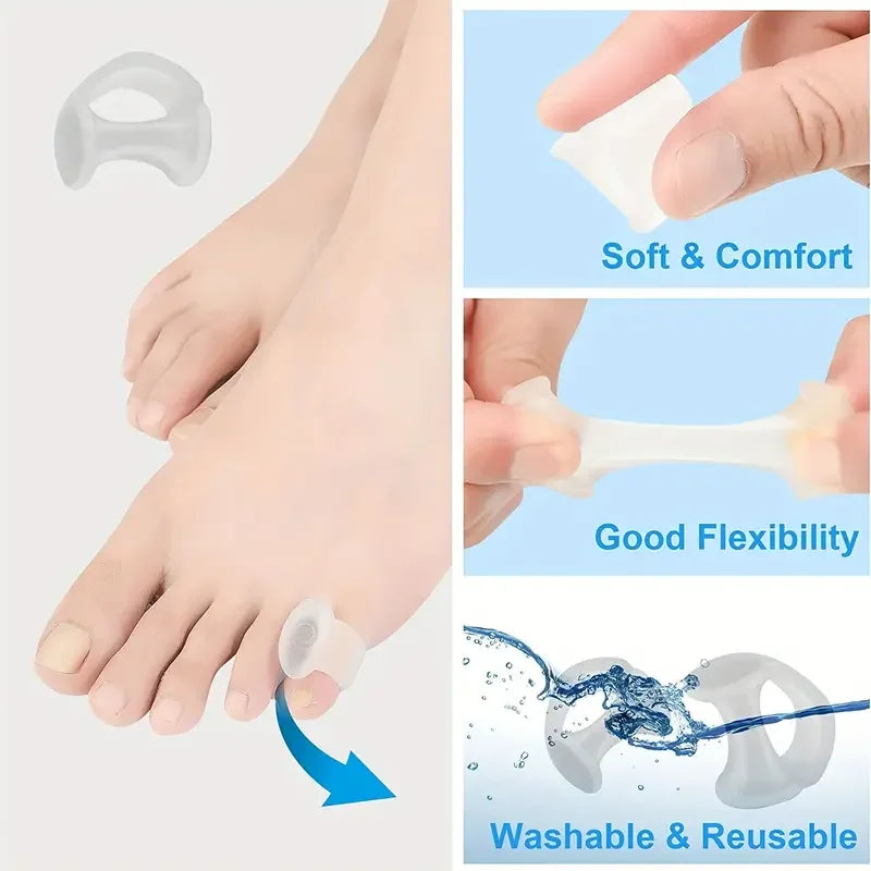 1Pair/2Pc Toe Separator,Separator Finger Feet Care Protector Silicone Toe Hallux Valgus Bunion Relief Corrector Bunion Pads