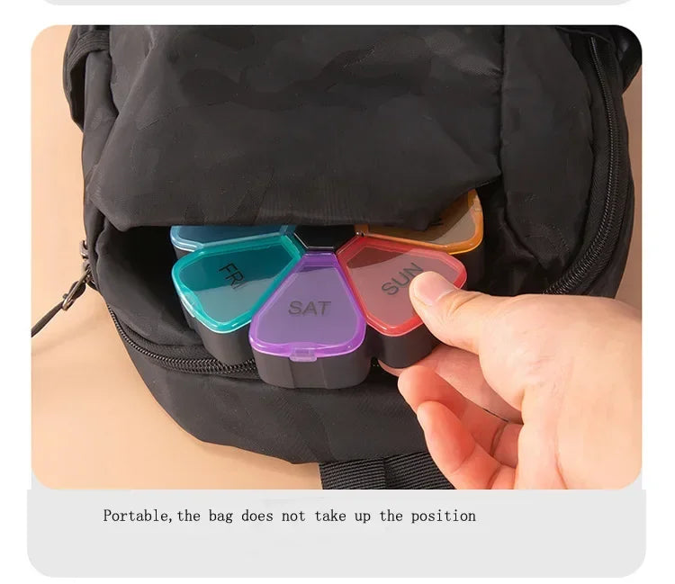 7 Days Round Portable Medicine Pill Box New Mini Small Travel Vitamin Cases Container Organizer Storage Tablet Fish Oils Tools