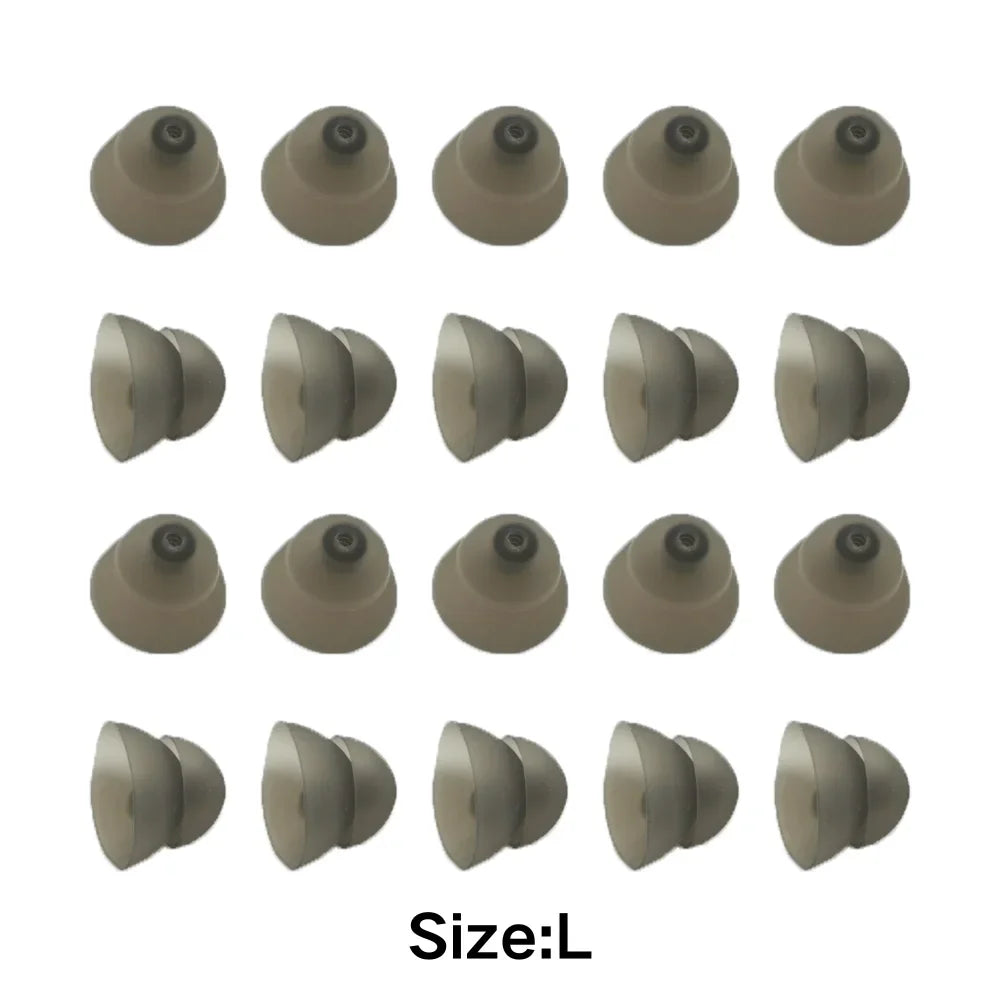 50Pcs Hearing Aid Replacement Domes Double Soft Silicone Earplug Hearing Aid Domes Hearing Amplifier Accessories S/M/L Ear Care