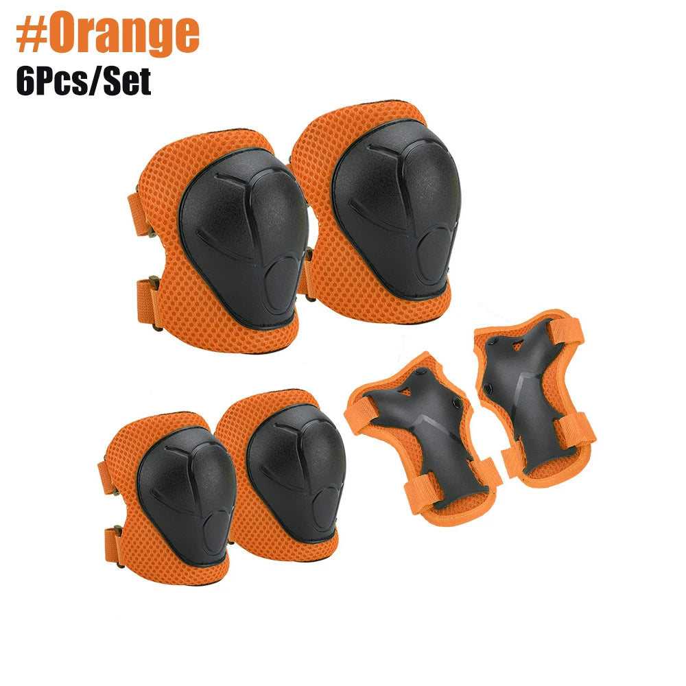 6pcs Protective Gears Set for Kids Children Knee Pad Elbow Pads Wrist Guards Child Safety Protector Kit for Cycling Bike Skating