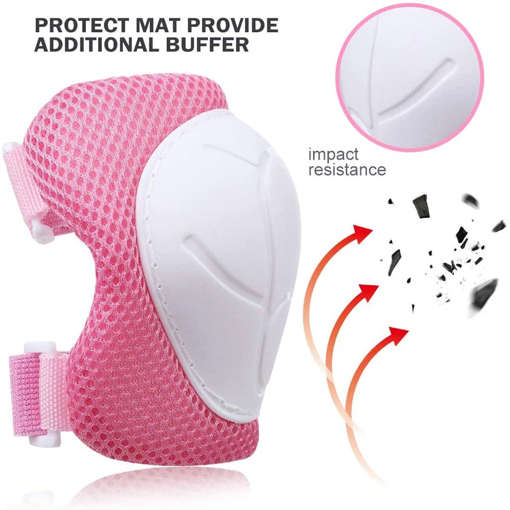 6pcs Protective Gears Set for Kids Children Knee Pad Elbow Pads Wrist Guards Child Safety Protector Kit for Cycling Bike Skating
