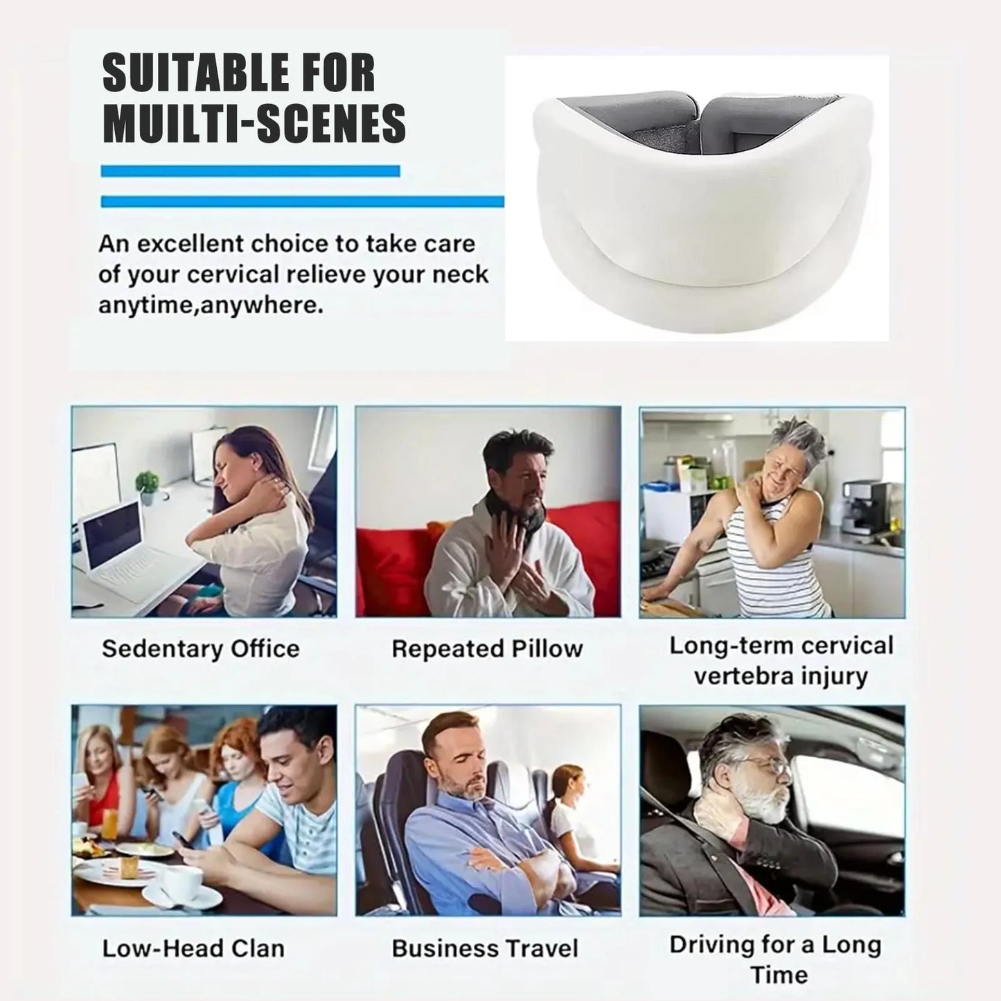 360 Degree Cervical Collar Neck Brace Wraps Stabilizes Vertebrae Collar for After Injury Neck Collar Sleeping Relief Neck Pa