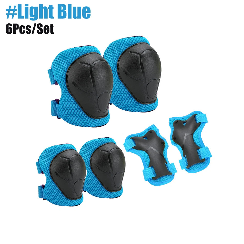 6pcs Protective Gears Set for Kids Children Knee Pad Elbow Pads Wrist Guards Child Safety Protector Kit for Cycling Bike Skating