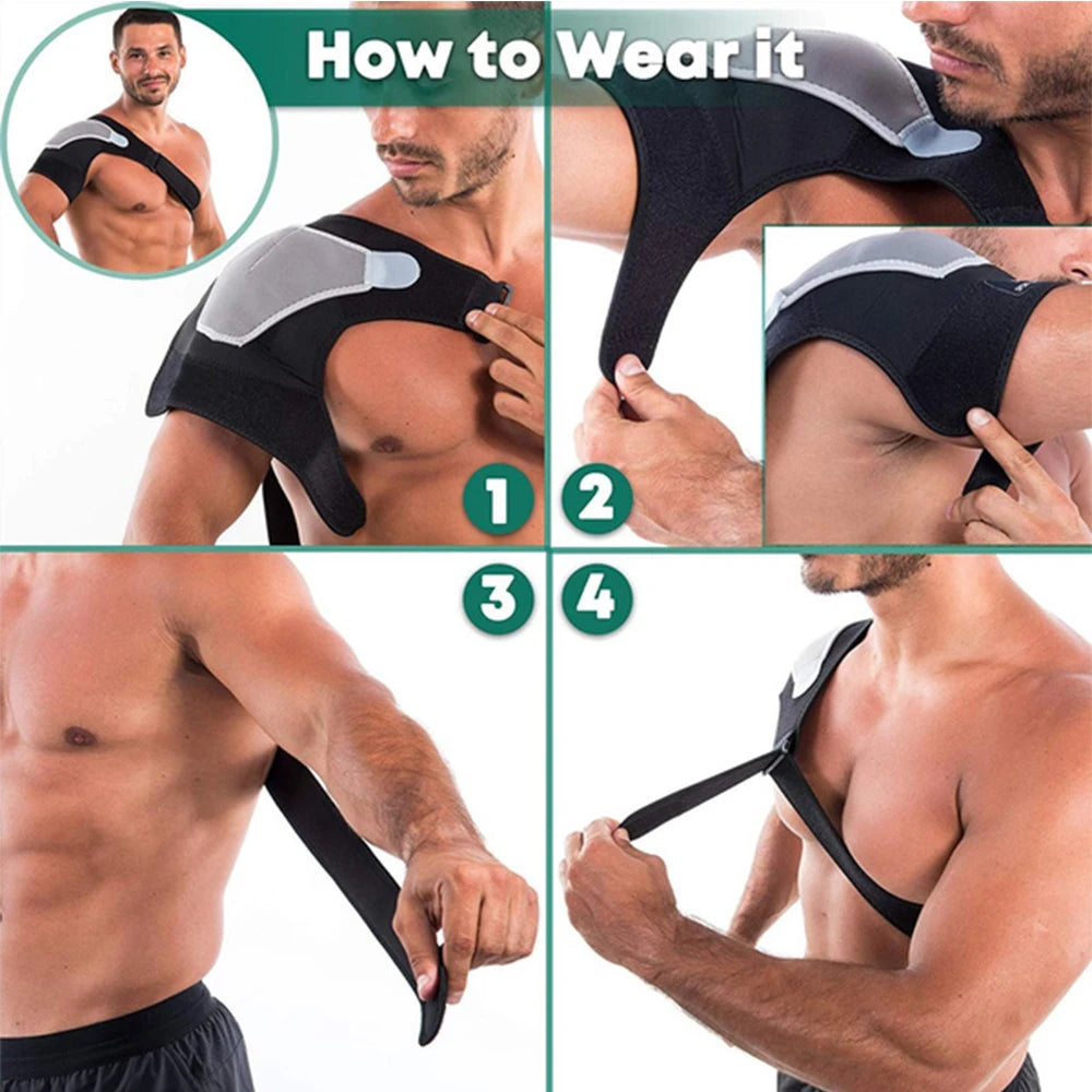 Adjustable Shoulder Support Brace pad Belt Band Strap Wrap Sport Recovery Neoprene Shoulder Compression Sleeves Back Brace Guard