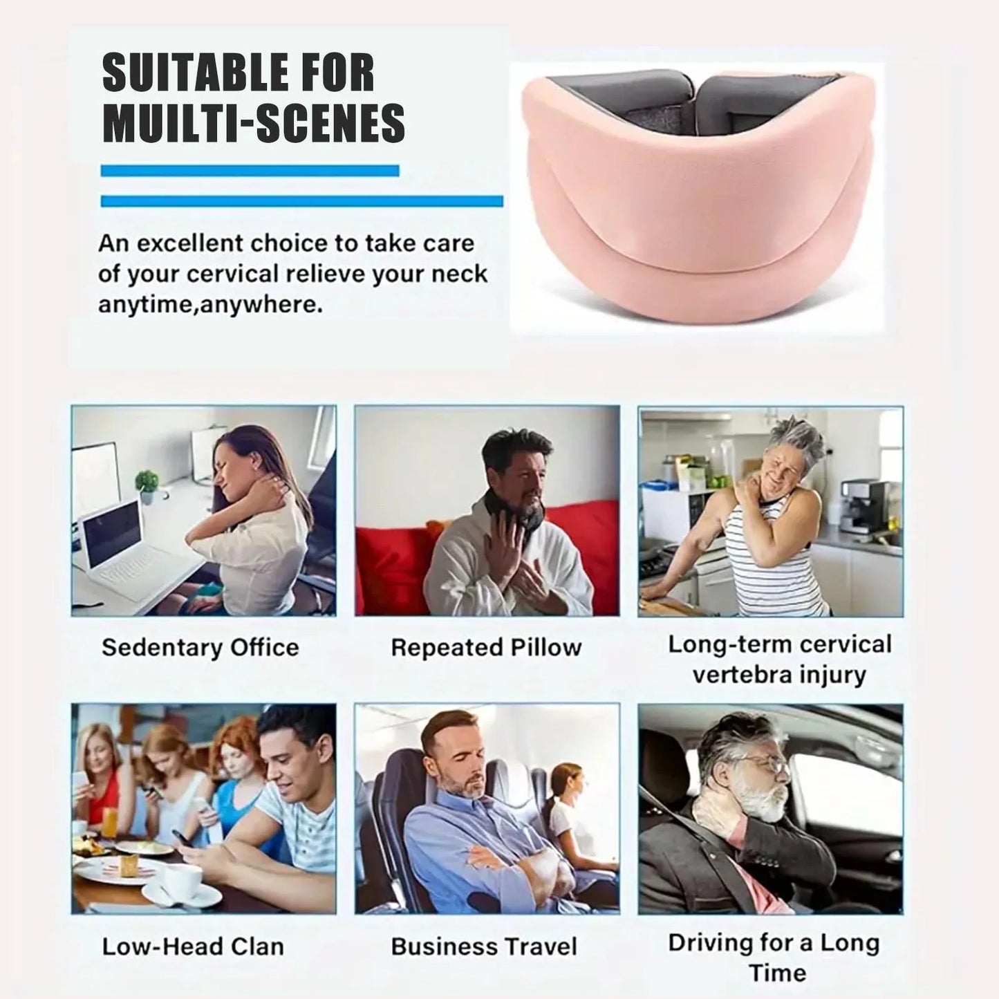 360 Degree Cervical Collar Neck Brace Wraps Stabilizes Vertebrae Collar for After Injury Neck Collar Sleeping Relief Neck Pa