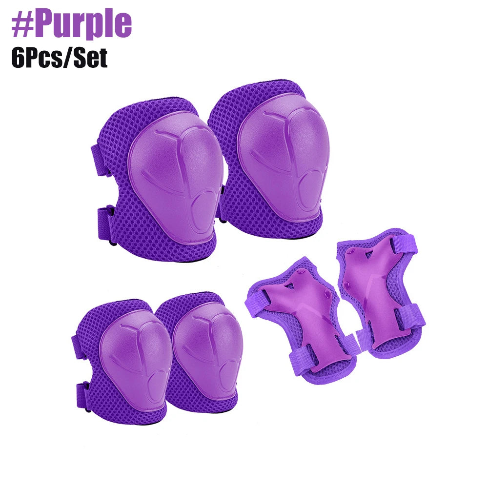 6pcs Protective Gears Set for Kids Children Knee Pad Elbow Pads Wrist Guards Child Safety Protector Kit for Cycling Bike Skating