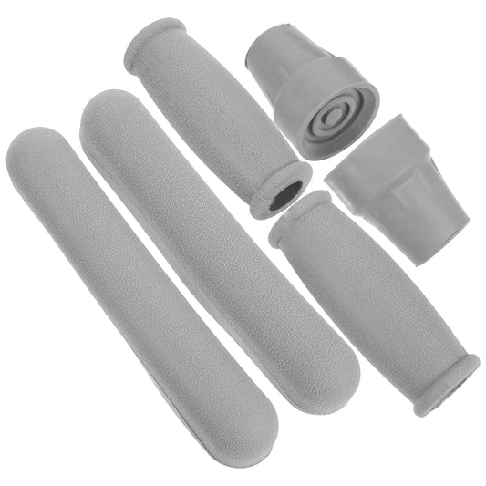 Replacement Crutch Kit Underarm Hand Grip Comfortable Feet Cap Walking Crutch Pad Anti Slip Crutch Handle Covers Protective Hand