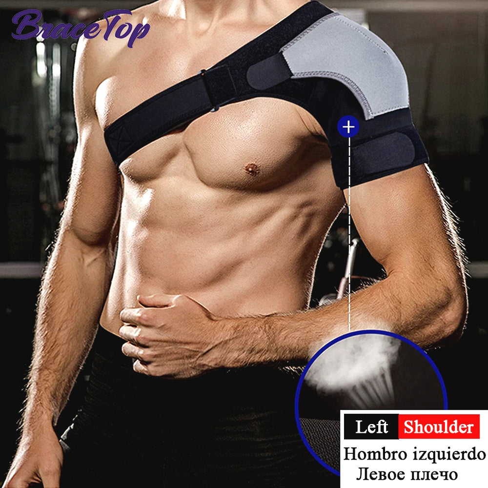 Adjustable Shoulder Support Brace pad Belt Band Strap Wrap Sport Recovery Neoprene Shoulder Compression Sleeves Back Brace Guard