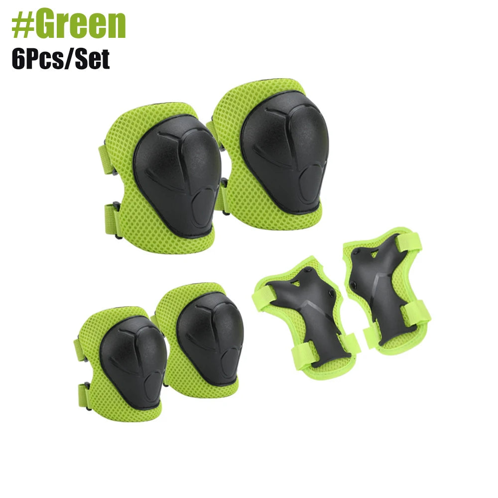 6pcs Protective Gears Set for Kids Children Knee Pad Elbow Pads Wrist Guards Child Safety Protector Kit for Cycling Bike Skating