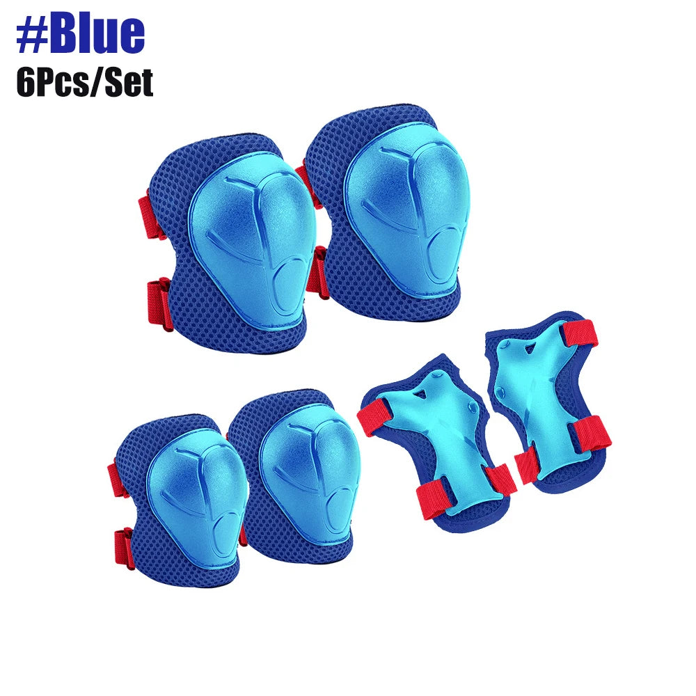 6pcs Protective Gears Set for Kids Children Knee Pad Elbow Pads Wrist Guards Child Safety Protector Kit for Cycling Bike Skating