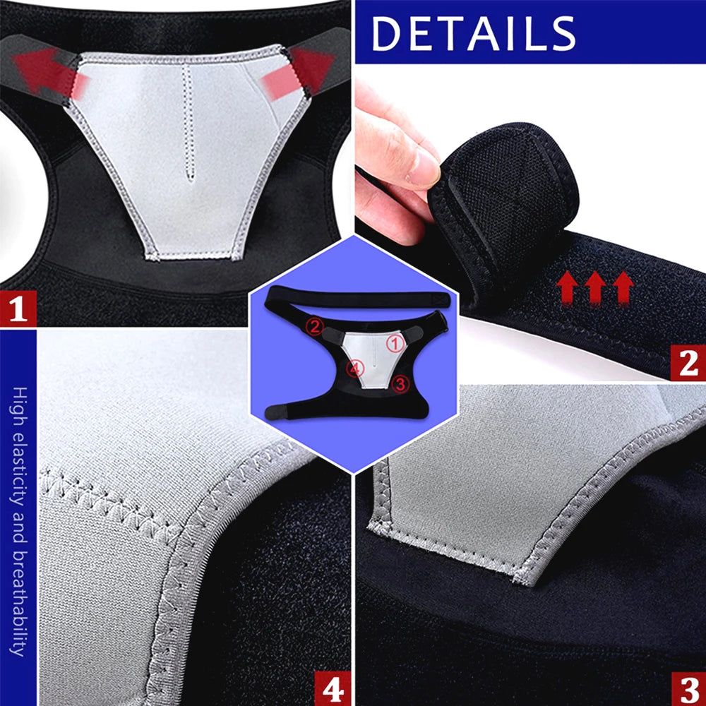 Adjustable Shoulder Support Brace pad Belt Band Strap Wrap Sport Recovery Neoprene Shoulder Compression Sleeves Back Brace Guard