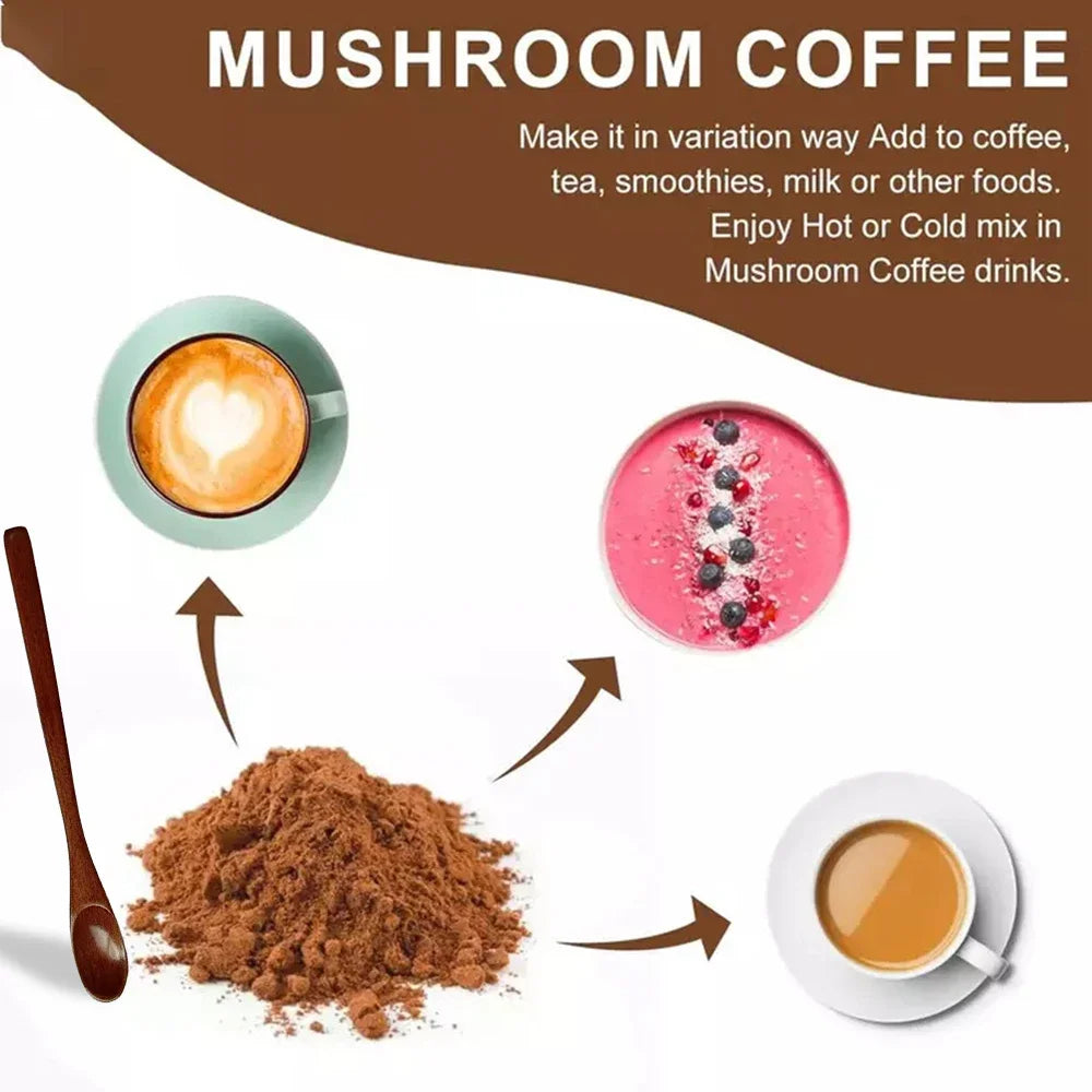 Organic Mushroom Coffee - Shiitake, Cordyceps, Supports Immune, Focus, Concentration, Stress, Digestion & Energy - 1 Pack