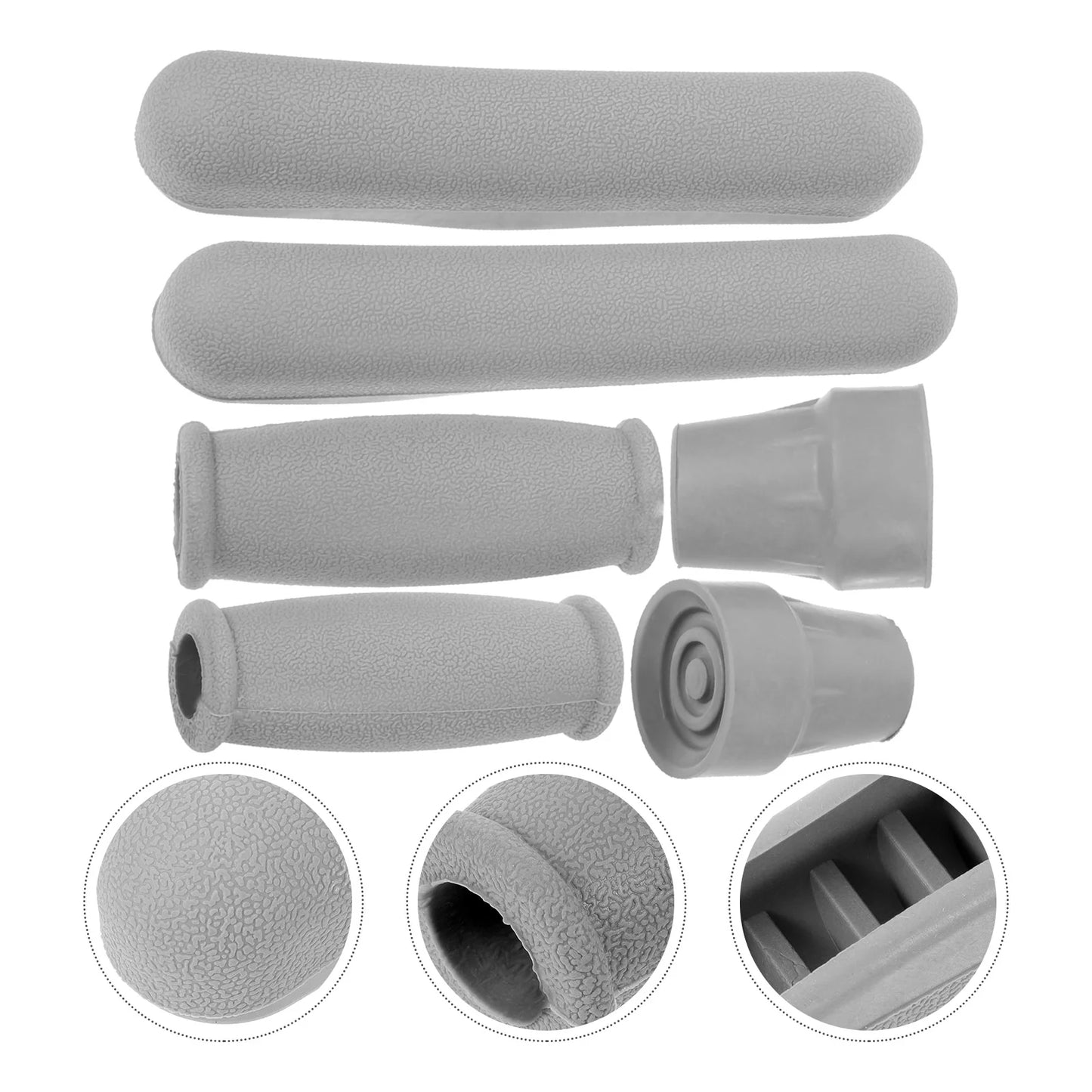 Replacement Crutch Kit Underarm Hand Grip Comfortable Feet Cap Walking Crutch Pad Anti Slip Crutch Handle Covers Protective Hand