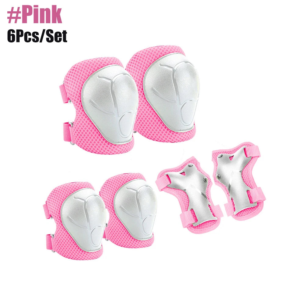 6pcs Protective Gears Set for Kids Children Knee Pad Elbow Pads Wrist Guards Child Safety Protector Kit for Cycling Bike Skating